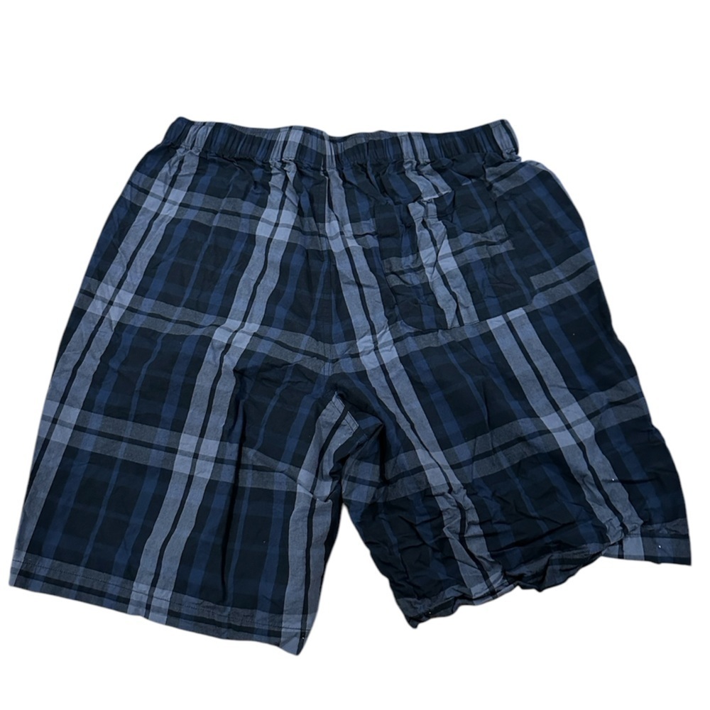 Hollister Men's Plaid Brief Shorts - Blue Size Large